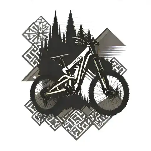 Full Suspension Mountain Bike Silhouette