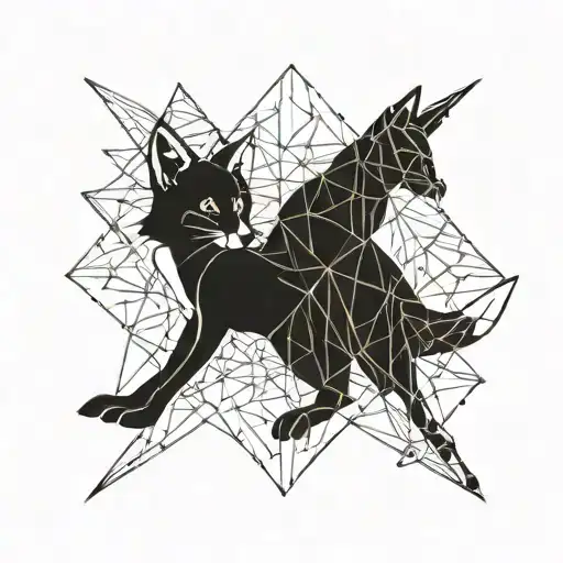 Fox And Cat Playing Together