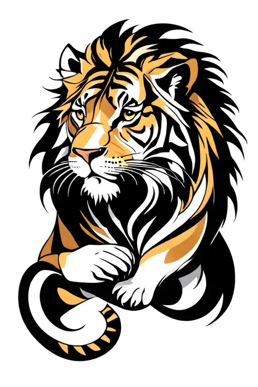 Lion Hugs Tigress Symbolizing The Client's Love