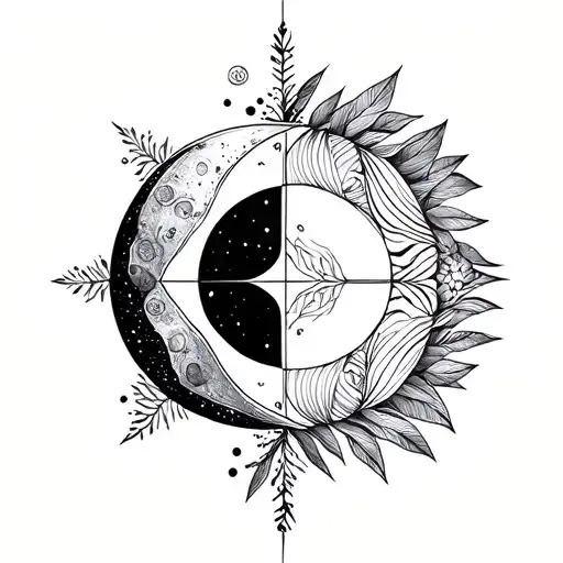 Moon With Nature Elements