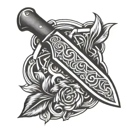 Chef Knife With Sharpening Steel