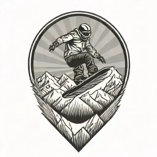 A Snowboarder Catching Big Air Off A Jump With A Snowy Mountain In The Background
