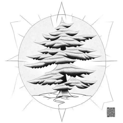 Pine Tree And White Ermine