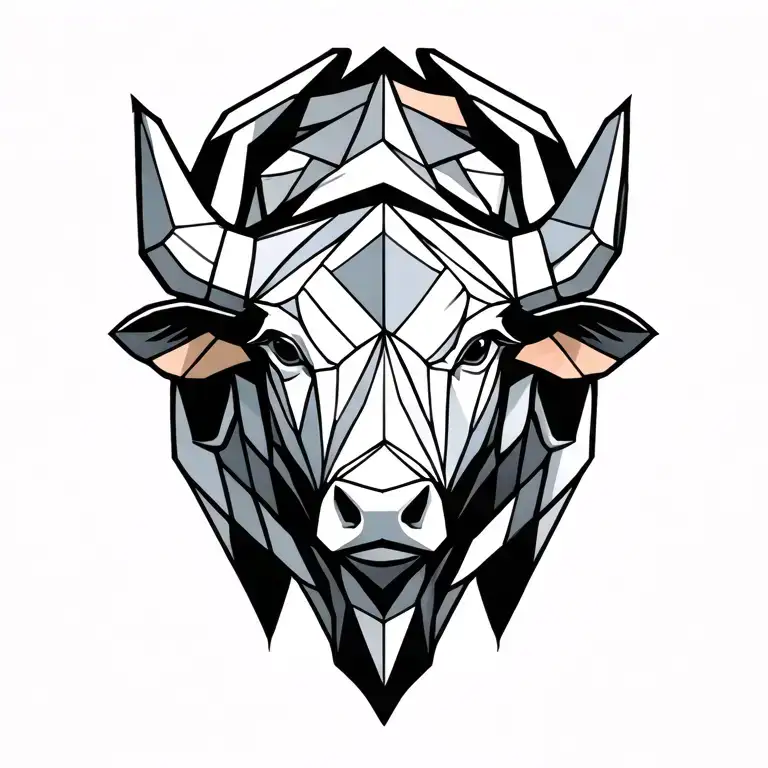 Geometric Bull That Covers The Shoulder