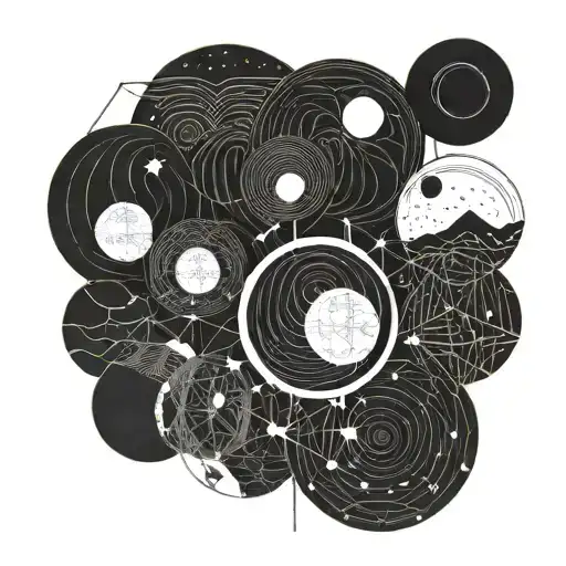 Several Moons In Different Phases