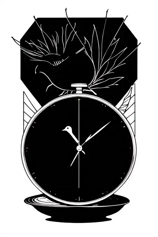 Thistle And Pocket Watch With A Dove