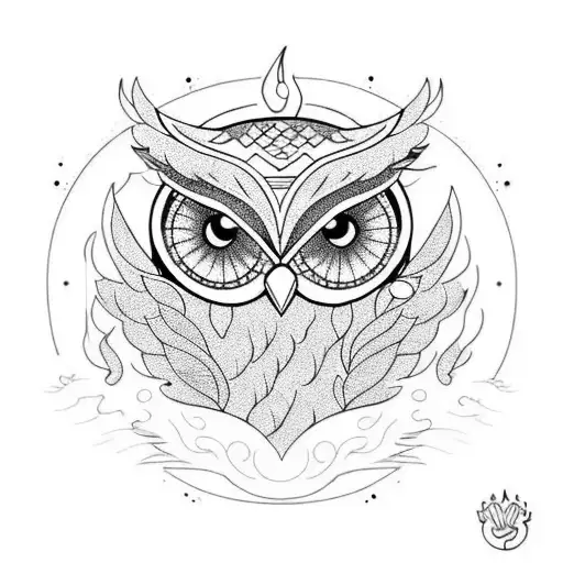 Owl With Fire And Water