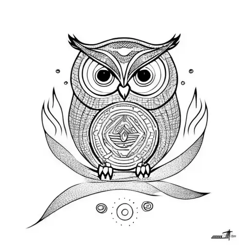 Owl With Fire And Water
