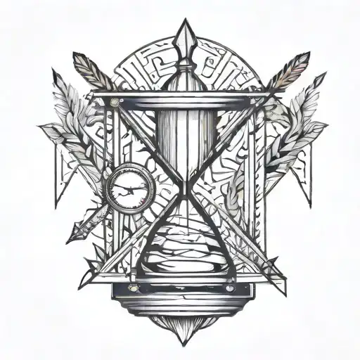 An Arrow Going Through An Hourglass