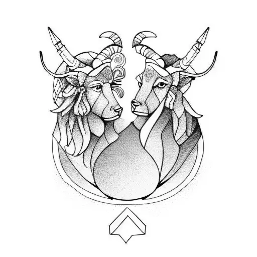 Aries And Taurus On A Single Design