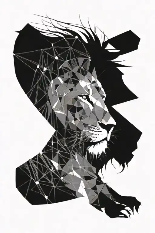 Silhouet Of A Male Lion