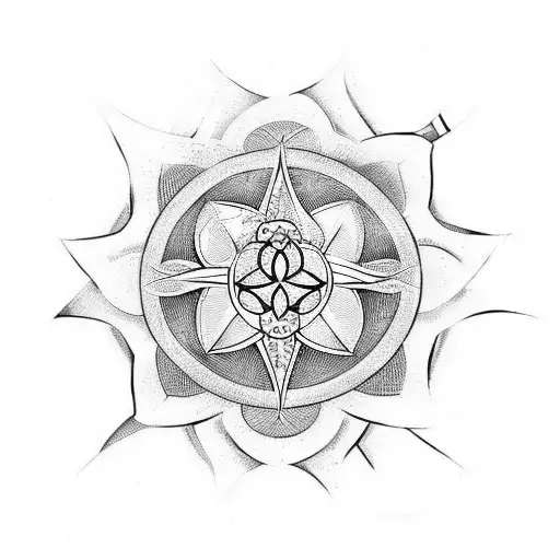 Unalome Symbol With Flower Of Life