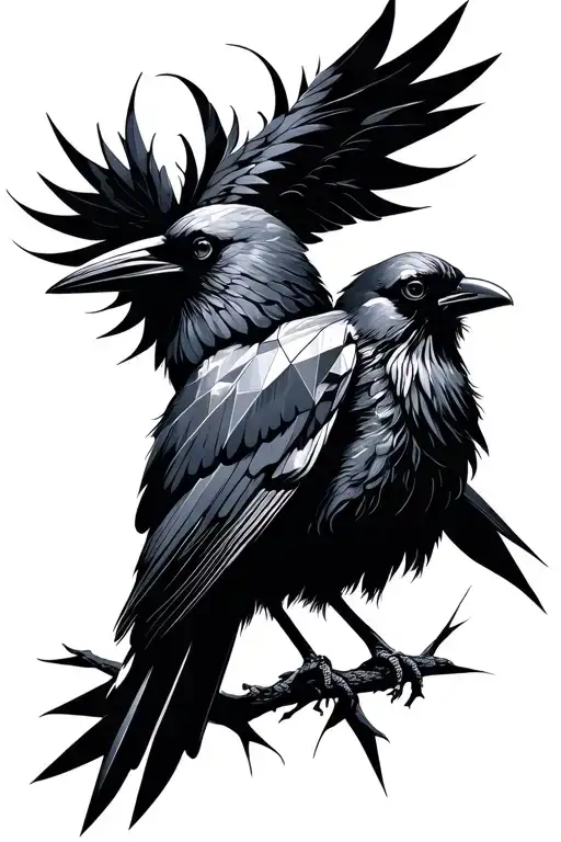 Feminine Raven Perched