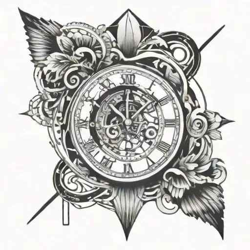 Tempus Omnia Sed Memorias Privat With Clock With Latin Numbers