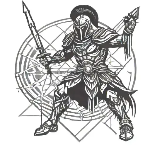 Full Body Spartan With Spear