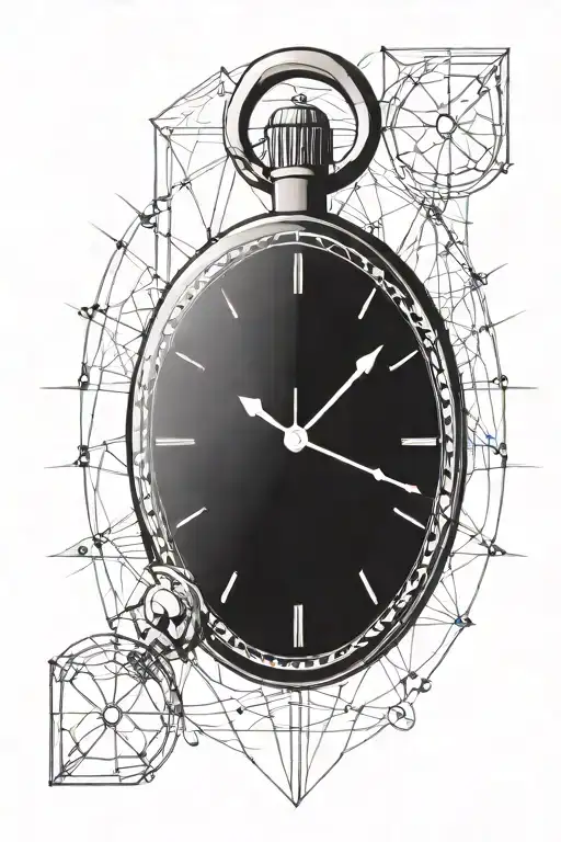 Christian Cross And A Stopwatch In Wire