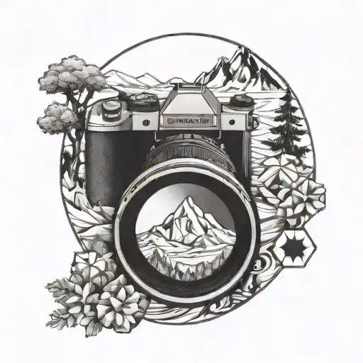 Camera Lens Capturing A Mountain Scene
