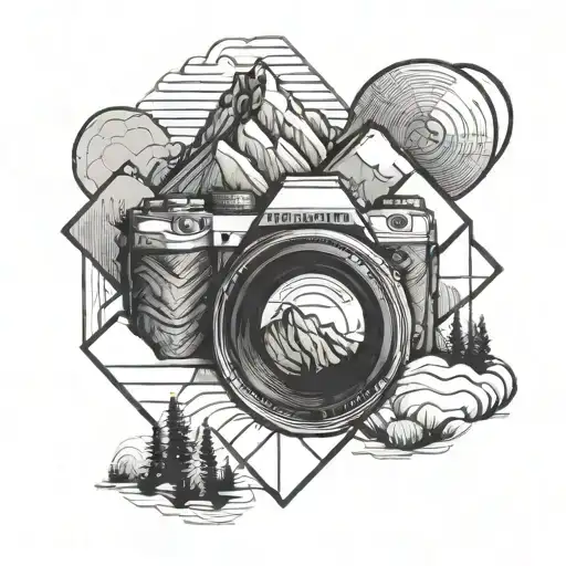 Camera Lens Capturing A Mountain Scene