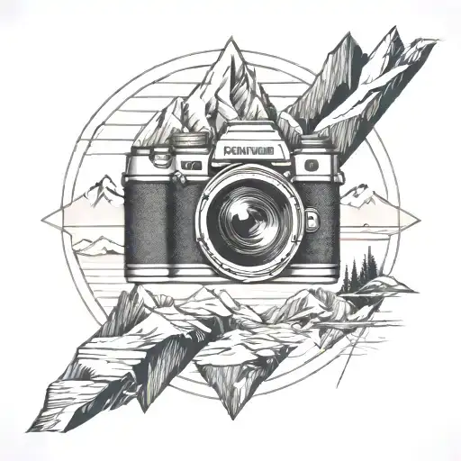 Camera Lens Capturing A Mountain Scene