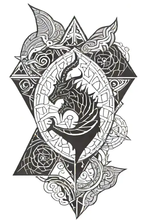 Half Sleeve Tattoo Featuring Skyrim Symbol