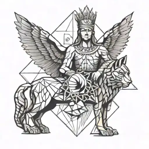 Statue And Travel And Wisdom Courage Symbols