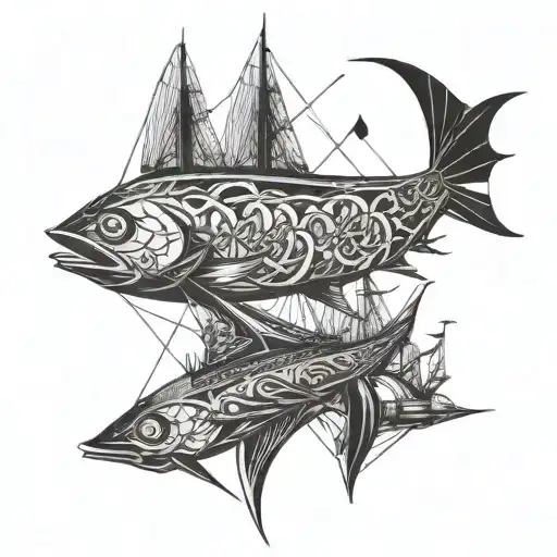 Fish Ship Sea Dali Style