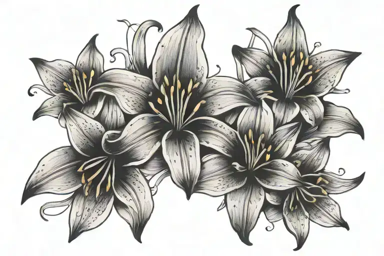 Lily Flowers Intertwined