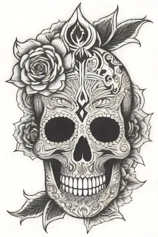 Sugar Skull Mandala Design Inspired