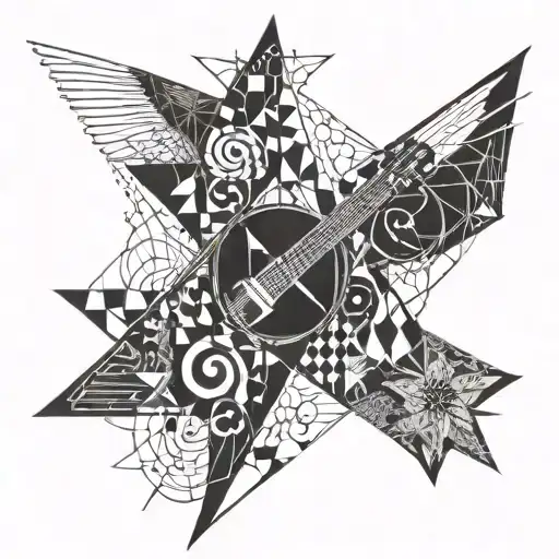 Rock Music And Jazz Music Stars Forming The Shape