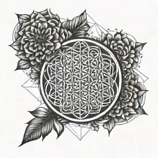 Flower Of Life Sacred Tatto On Glute Of Male
