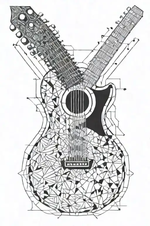 Guitar Geometry Forearm Black And White