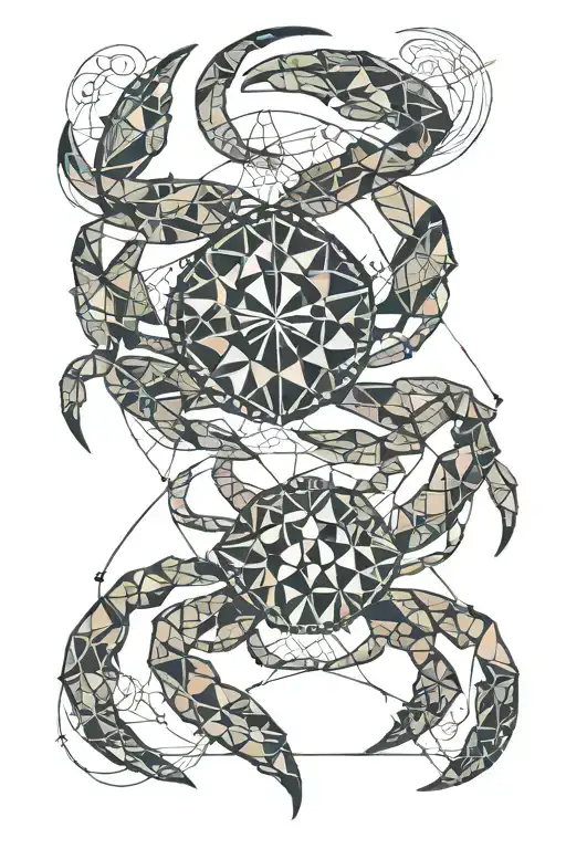 Crab Has Compass On Top With Showing W Only