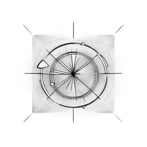 Two Vertical Circles With A Fine Line Running Through Them And Some Small Love Hearts Inside