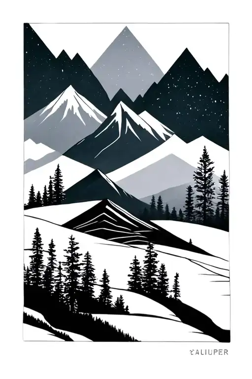 Forest And Mountains