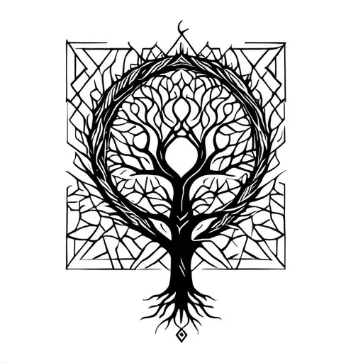 Family Tree Symbol With Xlvi At The Root Growing