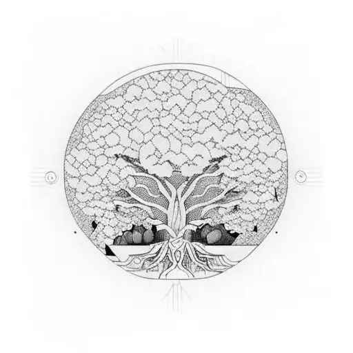 A Great Banyan Tree Who's Roots Turn Into A Double Helix Dna