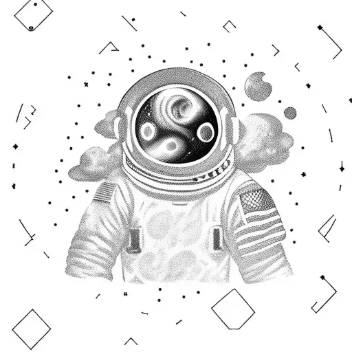 Astronaut With Clouds And A Black Hole