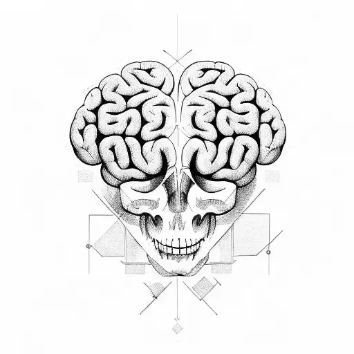 Brain With Line Art Around It