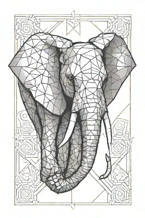 Geometric Elephant Head Emerging Sci Fi Inspired