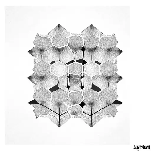 Black Tree Dna Honeycomb Geometric