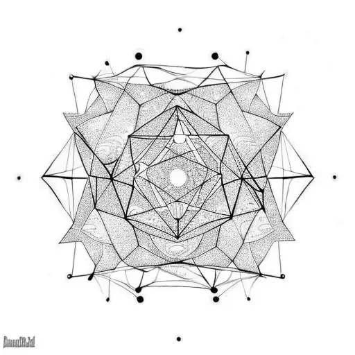 Black Tree Geometric Dna Molecule