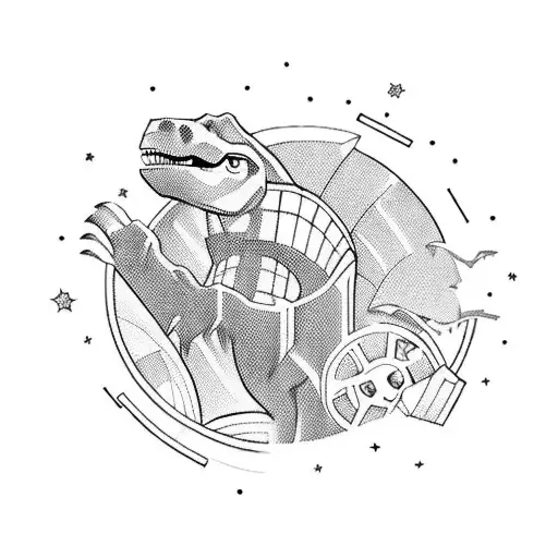 A Cinema Scene With A Dinosaur And Superheroes In Egypt