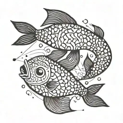 Pisces Constelation With Two Fishes