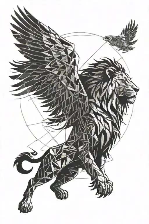Lion Of Judah And Icarus Falling