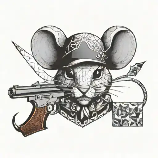 Mouse Pirate With A Gun In His Hands