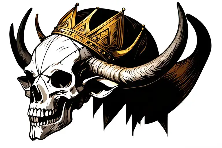 Longhorn Skulll With A Crown Hanging