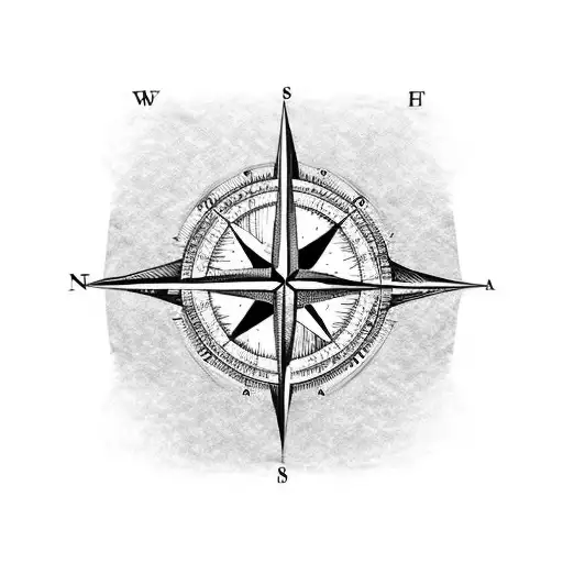 Compass With Smoke And Flames