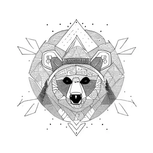 Walking Black Bear With Forest