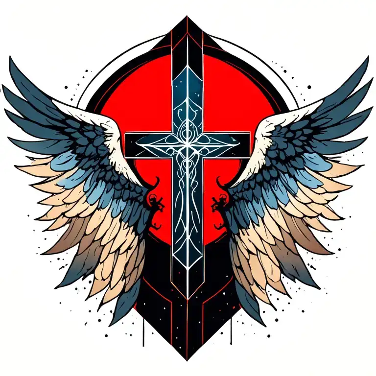 Christian Cross With Angel