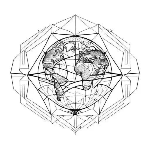Planet Earth With Geometric Shapes